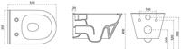 Wandcloset Wiesbaden Comfort | 53 cm | Met spoelrand | Met bidet | Excl.Toiletzitting | Keramiek | Wit mat - thumbnail