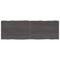 Tafelblad natuurlijke rand 180x60x(2-4)cm eikenhout donkerbruin - thumbnail