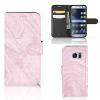 Samsung Galaxy S7 | Bookcase | Marble Pink - Origineel Cadeau Vriendin - thumbnail