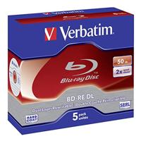 Verbatim BD-RE DL 50GB 2X, 5er Jewelcase, 43760, wit - thumbnail