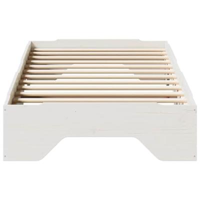 Bedframe zonder matras stapelbaar 80x200 cm massief hout wit