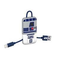 Tribe Star Wars USB naar Lightning Sync & Charge Kabel voor Apple iPhone (Apple MFi gecertificeerd), 22 cm - R2D2 - thumbnail