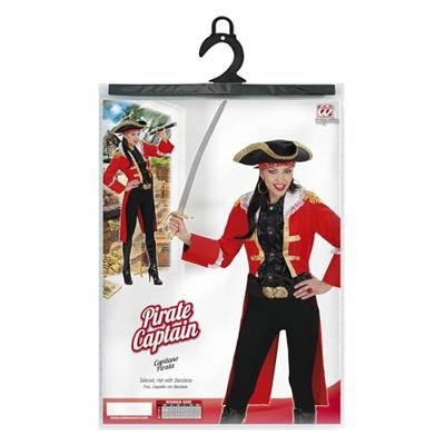 Piratenkapitein vrouw rood