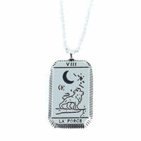 Amulet Messing Zilverkleurige Tarot 'Kracht' - thumbnail