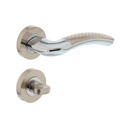 Intersteel Deurkruk Sharon op rozet met toilet-/badkamersluiting - chroom/nikkel mat