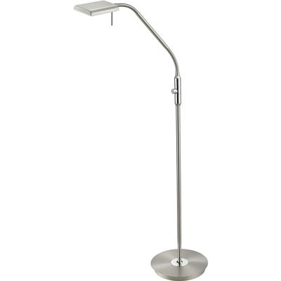 LED Vloerlamp - Trion Bernaro - 12W - Warm Wit 3000K - Dimbaar - Rond - Mat Nikkel - Aluminium