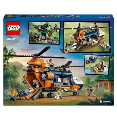 LEGO city 60437 jungleonderzoekers: helikopter bij de basis