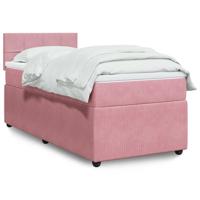 Boxspring met matras fluweel roze 100x200 cm - thumbnail