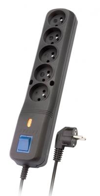 LESTAR LV530W 2,5M Overspanningsbeveiliging Zwart, Grijs 5 AC-uitgang(en)