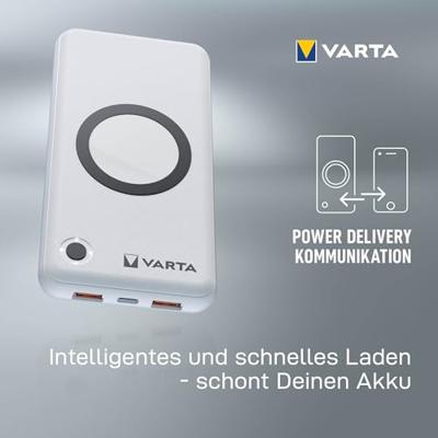 Varta 57908 101 111 powerbank Lithium-Polymeer (LiPo) 15000 mAh Draadloos opladen Wit