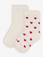 Set van 2 paar tricot babysokjes PETIT BATEAU wit - thumbnail