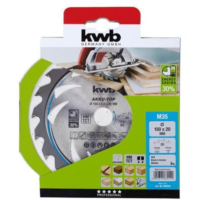 KWB Dun Zagend Cirkelzaagblad, met hardmetaal versterkt 150mm