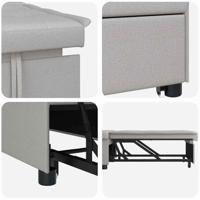Slaapbank Grijs 194 x 67 x 37 cm Stof - thumbnail