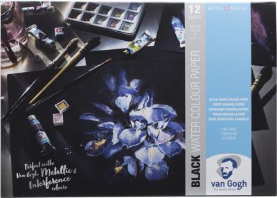 Van Gogh Zwart Blok met Aquarelverfpapier 12 vellen 360 Gram (A4)