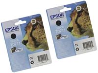 Epson Inktcartridge T0711H Origineel 2-pack Zwart C13T07114H10 - thumbnail