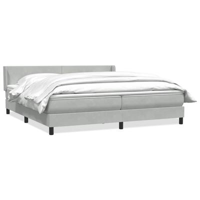 Boxspring met matras fluweel lichtgrijs 180x220 cm