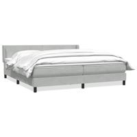 Boxspring met matras fluweel lichtgrijs 180x220 cm - thumbnail