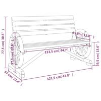 Tuinbankje 2-zits massief vurenhout - thumbnail