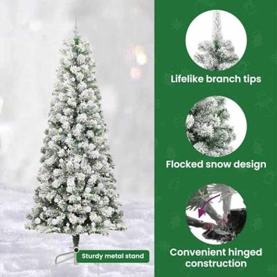 VidaXL Kunstmatige inklapbare kerstboom groen en wit 240 cm