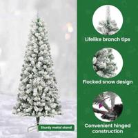 VidaXL Kunstmatige inklapbare kerstboom groen en wit 240 cm - thumbnail