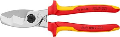 Knipex kabelschaar met dubbele snijkanten | geïsoleerd | meer-componentengrepen | vde-gekeurd - 95 16 200 sb