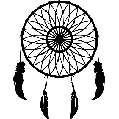 Dromenvanger, 4 veren - Muursticker Dromenvanger, 4 veren - Muursticker