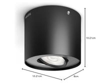 Philips LED Phase Opbouwlamp LED LED vast ingebouwd 4.5 W Warmwit Zwart - thumbnail