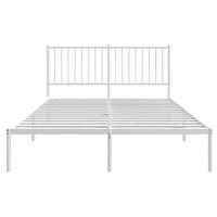 Bedframe met hoofdbord metaal wit 140x200 cm - thumbnail