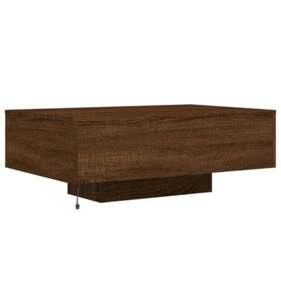 Salontafel met LED-verlichting 85x55x31 cm bruin eikenkleur