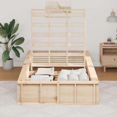 Bedframe met opslag Massief grenenhout 210 x 118 x 30 cm