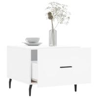 Salontafels 2 st 50x50x40 cm bewerkt hout wit - thumbnail