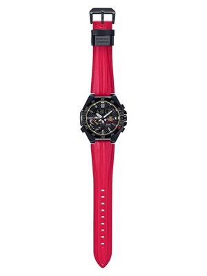 Horlogeband Casio ECB10HR-1A Leder Rood