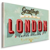 Schilderij - Groeten uit Londen, Greetings from London, Premium Print - thumbnail
