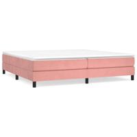 Boxspring met matras fluweel roze 200x200 cm - thumbnail