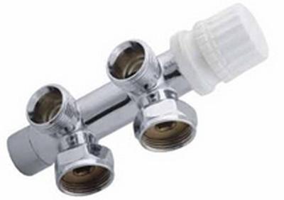 Riko Thermostaat onderblok voor radiator haaks-rechts chroom