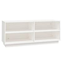 VidaXL Schoenenkast 110x34x45 cm massief grenenhout wit - thumbnail