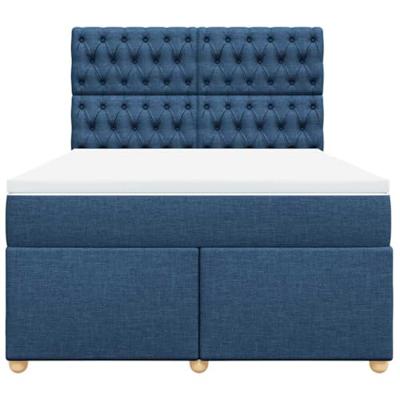 Boxspring met matras stof blauw 140x190 cm
