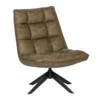 WOOOD Draaifauteuil 'Jouke' PU leder, kleur Groen - thumbnail
