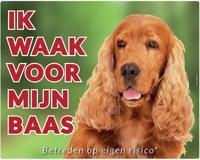 Engelse Cocker Spaniel Waakbord - Ik waak voor mijn Baas - thumbnail