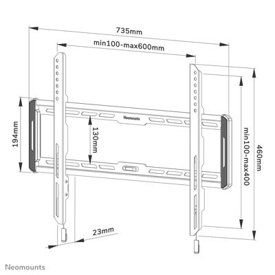 Neomounts WL30-550BL16 TV-beugel 101,6 cm (40) - 190,5 cm (75) Vast Voor curved TVs Neomounts WL30-550BL16 TV-beugel 101,6 cm (40) - 190,5 cm (75) Vast Voor curved TVs