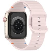 By Qubix - Wave sportband - Roze - Compatible met Apple Watch 44mm / 45mm / 46mm / 49mm - Compatible Apple watch bandjes - thumbnail