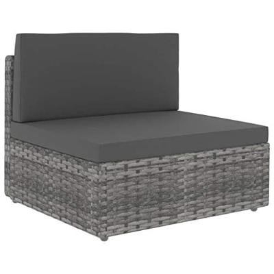 2-delige Loungeset poly rattan grijs - thumbnail