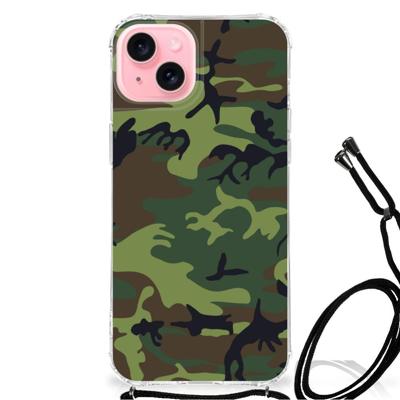 iPhone 15 Plus Doorzichtige Silicone Hoesje Army Dark iPhone 15 Plus Doorzichtige Silicone Hoesje Army Dark
