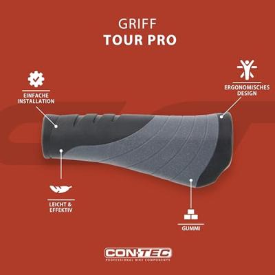 CONTEC handvatten "tour pro" ct grips tour pro 135 mm, black/grey