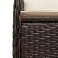 Tuinstoelen 2 st verstelbaar met kussens poly rattan bruin - thumbnail