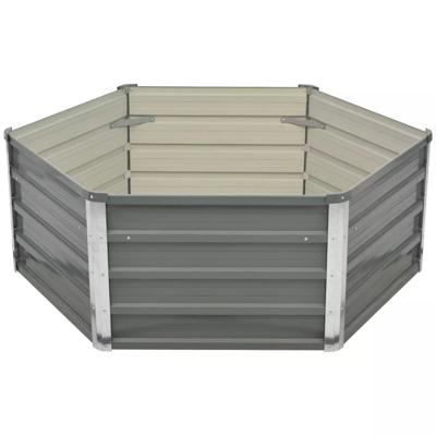 VidaXL Plantenbak verhoogd 129x129x46 cm gegalvaniseerd staal grijs