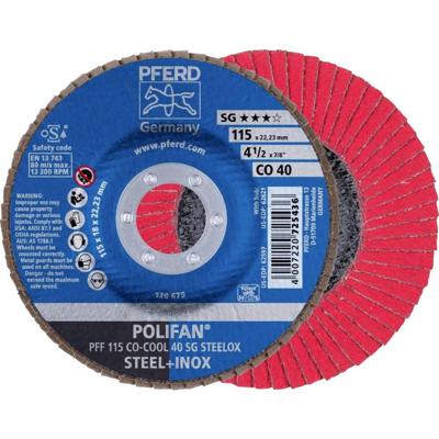 PFERD TOOLS 67660415 PFF 115 CO-COOL 40 SG STEELOX Lamellenschijf Diameter 115 mm Boordiameter 22.23 mm Korrelgrootte (num) 40 Aluminium legering, Legering op