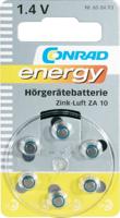Conrad 650493 House Hold Battery Single Use battery zink-lucht 1,4 V batterijen (eenmalig gebruik, zink-lucht, knop/munt, 1,4 V, 6 stuk(s), 90 mAh) - thumbnail