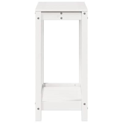 VidaXL Oppottafel met schap 82,5x35x75 cm massief grenenhout wit