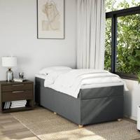 Boxspring met matras stof donkergrijs 120x190 cm - thumbnail